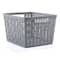 Grey Plastic Wicker Storage Basket by Simply Tidy®